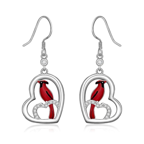 Diamond Cardinal Angel Earrings - Picture 1 of 7